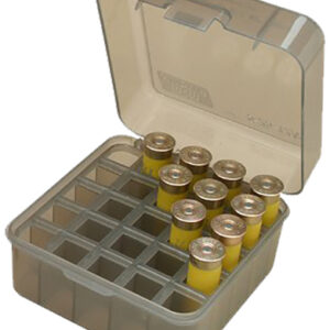MTM Case-Gard S25D41 Shotshell Box Flip-Top Multi Gauge Shotgun Clear Smoke Polypropylene 25rd