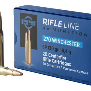 PPU PP2701 Standard Rifle 270Win 130gr Soft Point 20 Per Box/10 Case