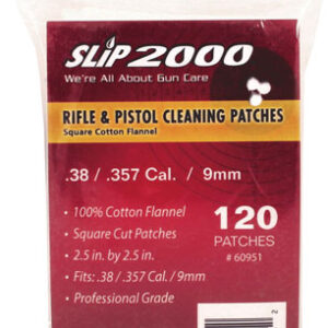 SLIP 2000 CLEANING PATCHES - 2.5"SQ .38/357/40/9mm 120-PAC