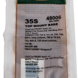 Weaver Mounts 48006 Top Mount Base 35S Silver Remington/Ruger/Weatherby
