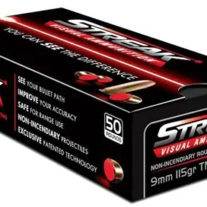 AMMO INC STREAK 9MM 115GR RED 50RD BX 1000RD CASE