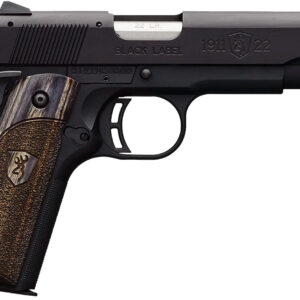 Browning 051814490 1911 Black Label Full Size Frame 22 LR 10+1, 4.25" Stainless Steel Barrel, Matte Black Serrated Slide & Polymer Frame w/Beavertail, Right Hand