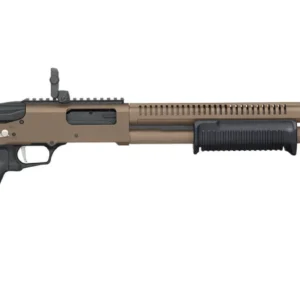 MOSSBERG 590R CERAKOTE 12G 3" SHOTGUN 18.5" W/ H.S., FDE, MOE GRIP/FLIP UP, 5 POSITION STOCK, 6+1
