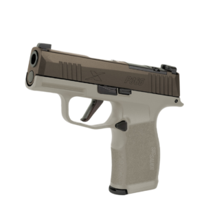 SIG SAUER P365X TWO TONE TAN 9MM PSTL 3.1" BBL 2-12RD MAGS, OPTC PLTE COVER