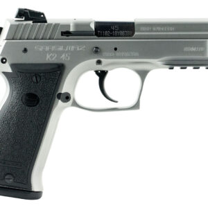 SAR USA K245ST K2  45 ACP 14+1, 4.70" Black Steel Barrel, Stainless Steel Serrated Slide, Stainless Steel Frame w/Beavertail & Picatinny Rail, Black Polymer Grip, Manual Thumb Safety, Right Hand