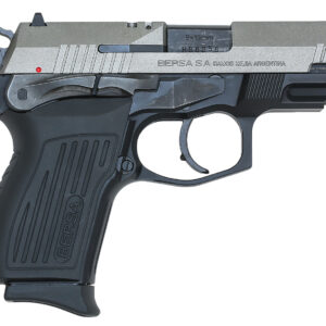 Bersa TPR9CDT TPRC Compact Frame 9mm Luger 13+1, 3.50" Black Steel Barrel, Nickel Cerakote Serrated Steel Slide, Matte Black Aluminum Frame w/Beavertail, Ambidextrous