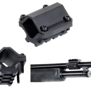Leapers UTG Paintball Rail Barrel Mount  Universal Shotgun - 3 Slot - Single-rail