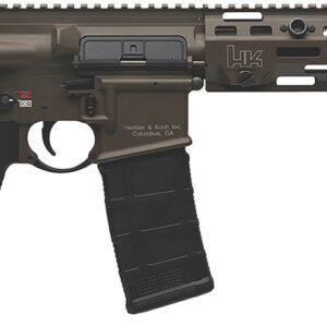 HK 81001201 MR556 A4 5.56x45mm 30+1 11" Black Threaded Barrel, M-LOK Handguard, Patriot Brown Picatinny Rail Receiver, Black Synthetic Pistol Tube, Black Polymer Grip, Ambidextrous