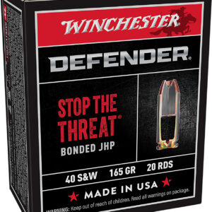 Winchester Ammo S40SWPDB Defender 40S&W 165gr Bonded Jacket Hollow Point 20 Per Box/10 Case