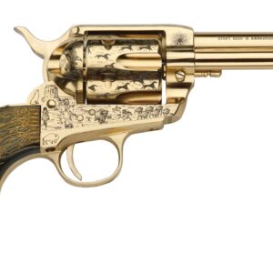 Pietta PFI45KOP434EP Keeper Of The Plains 45 Colt (Long Colt) 6 Shot 4.75" Ultra Black Engraved w/Eagle Feather Grip